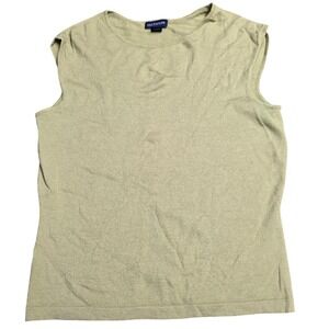 Ann Taylor Sleeveless Shell Sweater Women's Size M Lime Green Merino Wool